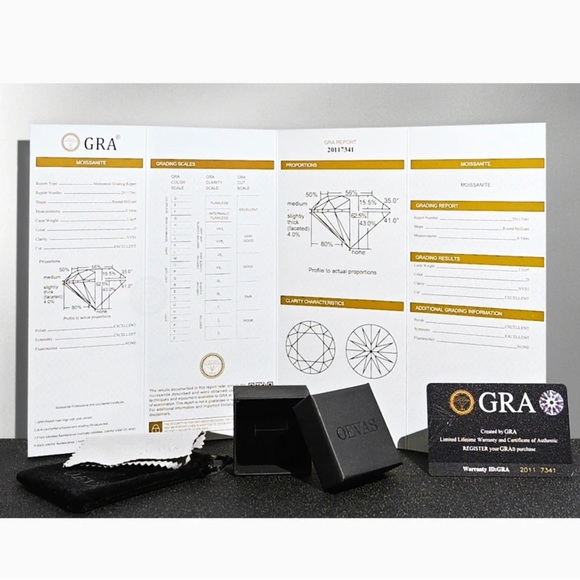 2 CARROT MOISSANITE DIAMOND EARRINGS. - Picture 5 of 6